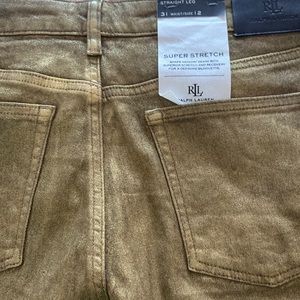 Ralph Lauren metallic gold jeans. Never been worn. Super stretch size 12.